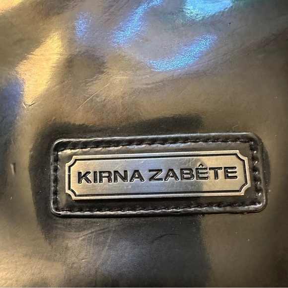 Kirna Zabete Large Clutch Wristlet • Black Patent • Red Rhinestone Kiss Lips - Picture 12 of 14